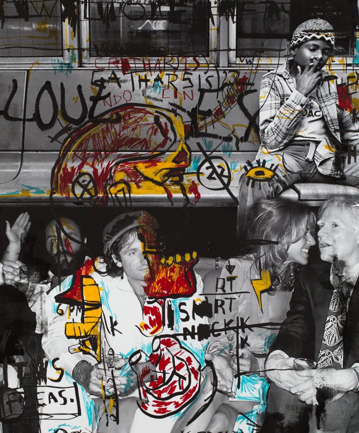 Love Sex, 2016<br />
Inkjet print, ink and paint markers on archival mat paper, 150 x 180 cm.<br />
