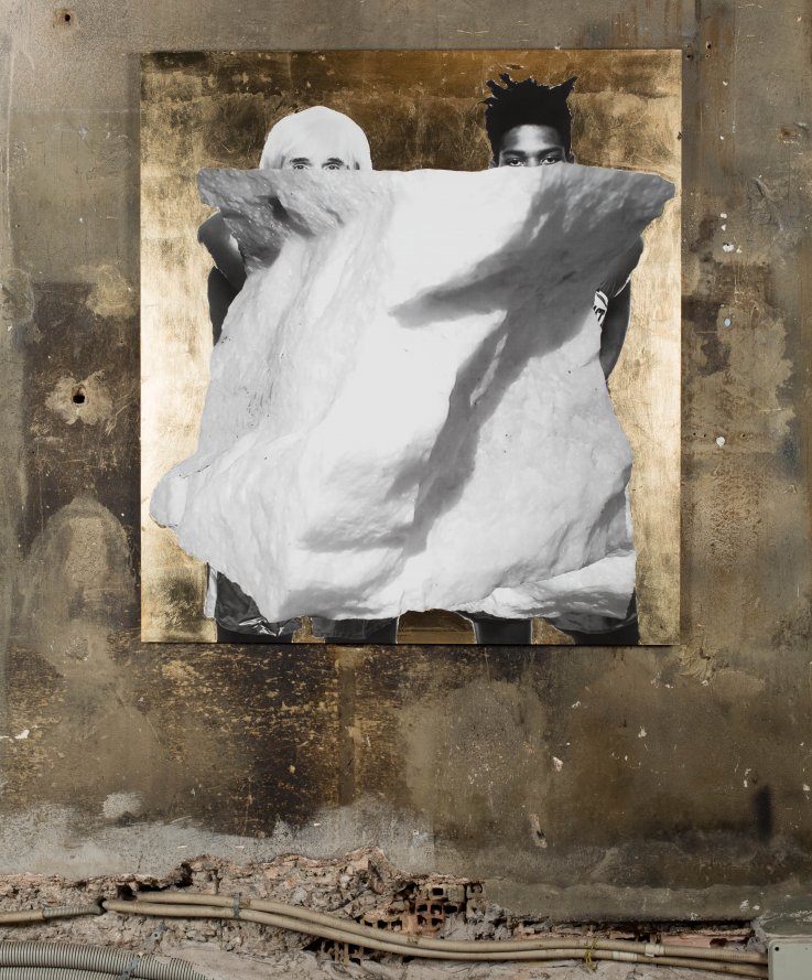 Pygmalion, 2016<br />
Inkjet print and gold leaves on archival  mat paper, 100 x 120 cm.<br />
