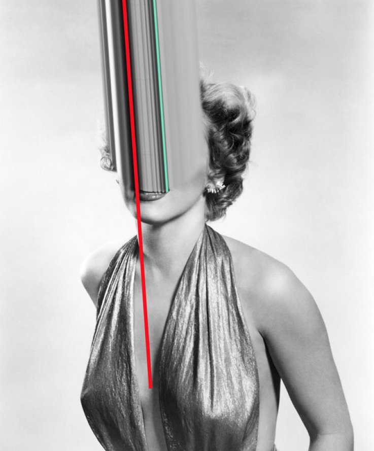 W.A.N.M, [Merilyn Monroe] 2014, <br />
Inkjet print and acrylic colour spray on archival mat paper, 90 x 110 cm