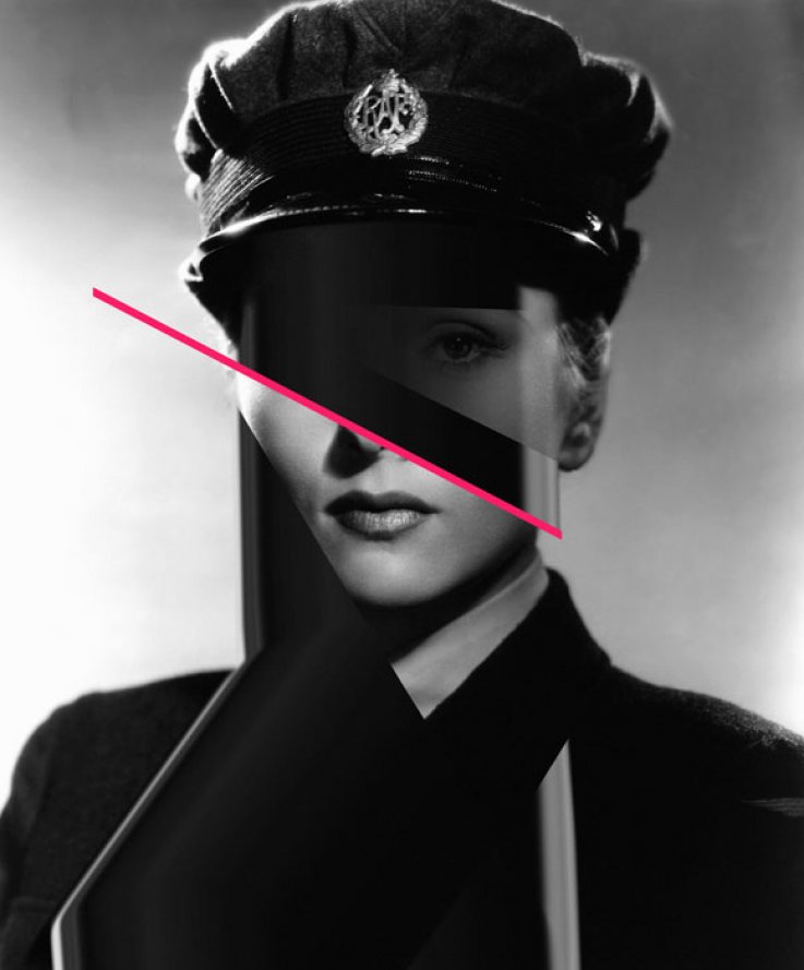 This Above All [Joan Fontaine], 2014, <br />
Inkjet print and acrylic colour spray on archival mat paper, 90 x 110 cm